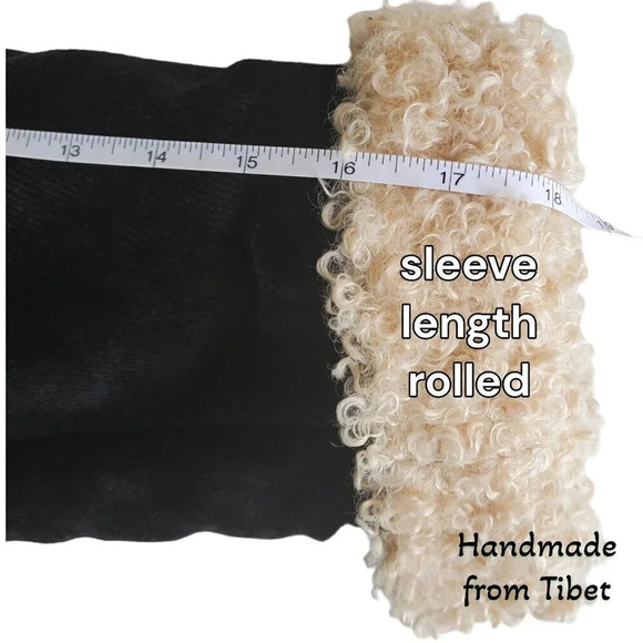 Handmade Tibetan | Cord Children's Coat with Angora Lining | Black | sz 5 / 6 - Picture 10 of 10